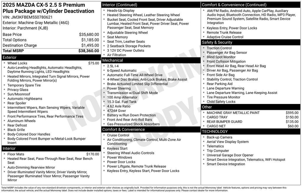 2025 Mazda Mazda CX-5 2.5 S Premium Plus Package